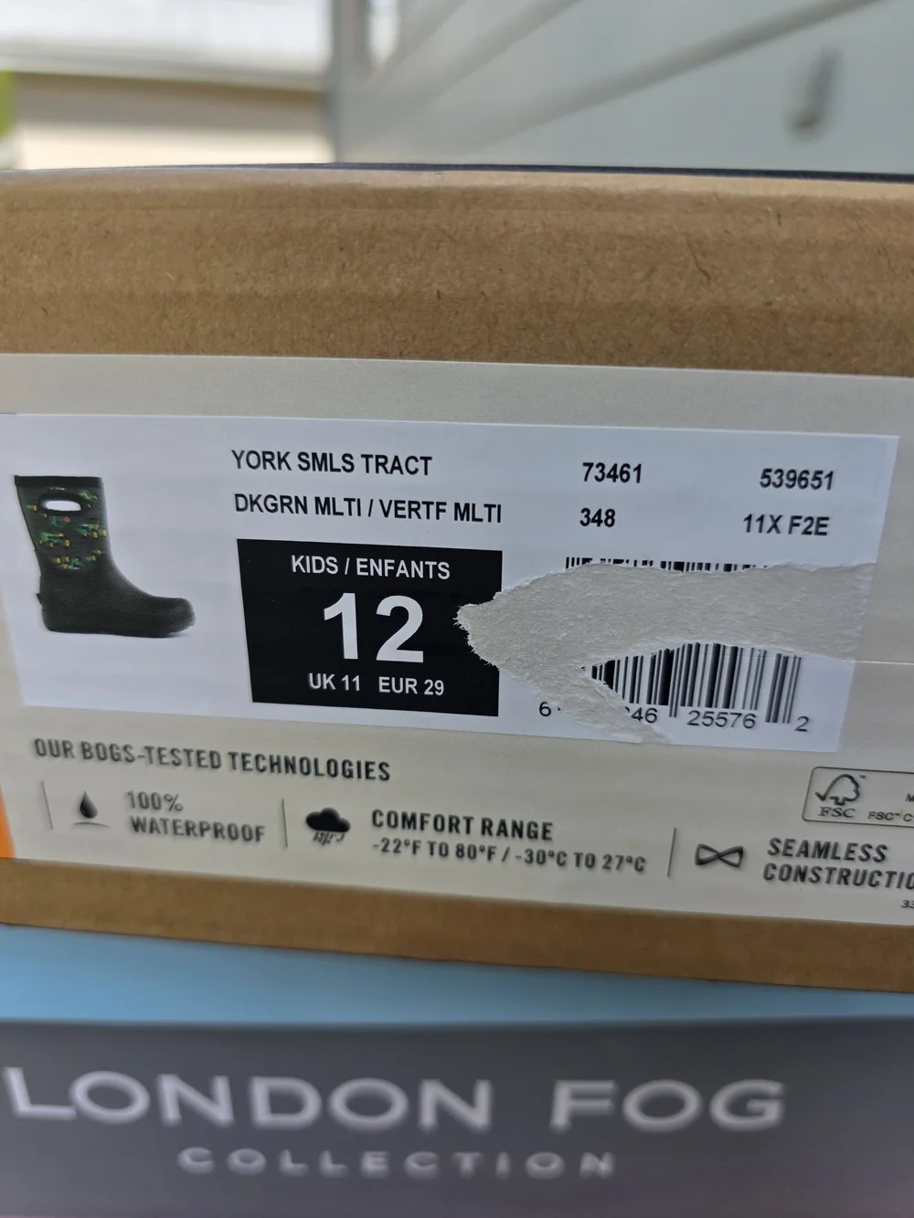 BOGs Kids Waterproof John Deer Green Tractor Boots Boys 12.